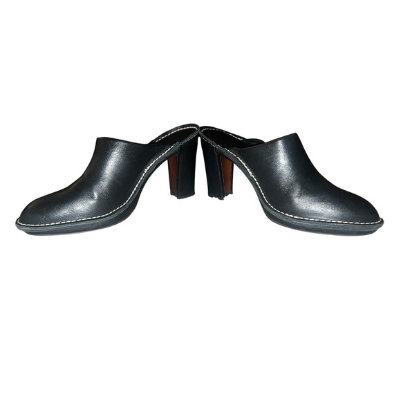 DONALD J PLINER Black Sport Nappa Mules Sz7 block heel comfort slides Minimalist - Picture 2 of 8